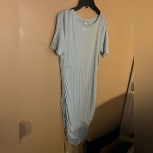 Babaton light blue ruched dress M